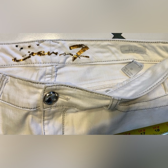 Ladies size 12 Seven7 white denim lightweight jeans-Rocker Slim fit - Picture 3 of 8